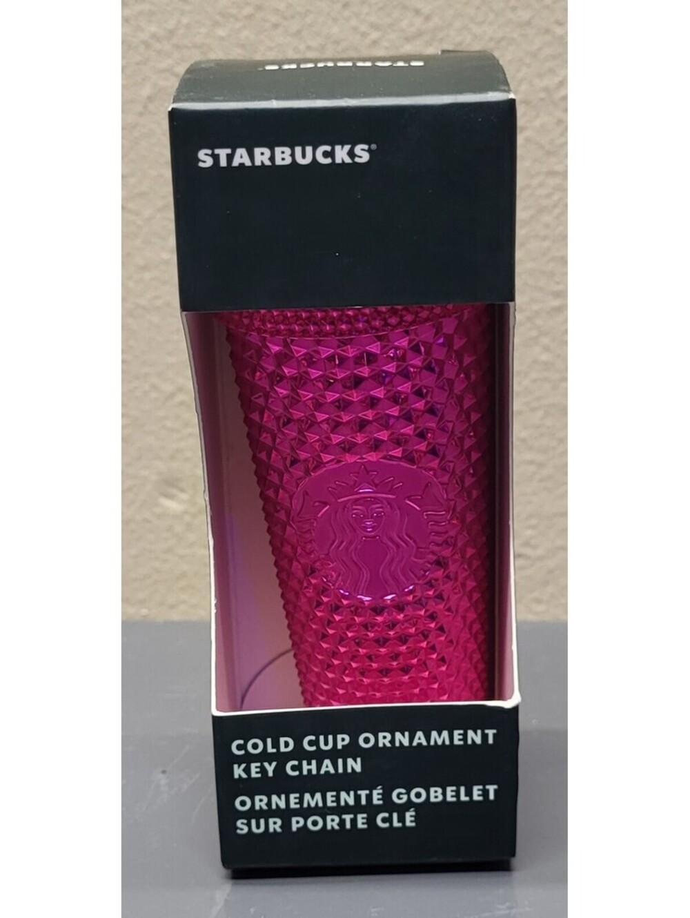 Starbucks Mini Studded Cold Cup PINK SANGRIA Ornament Key Chain